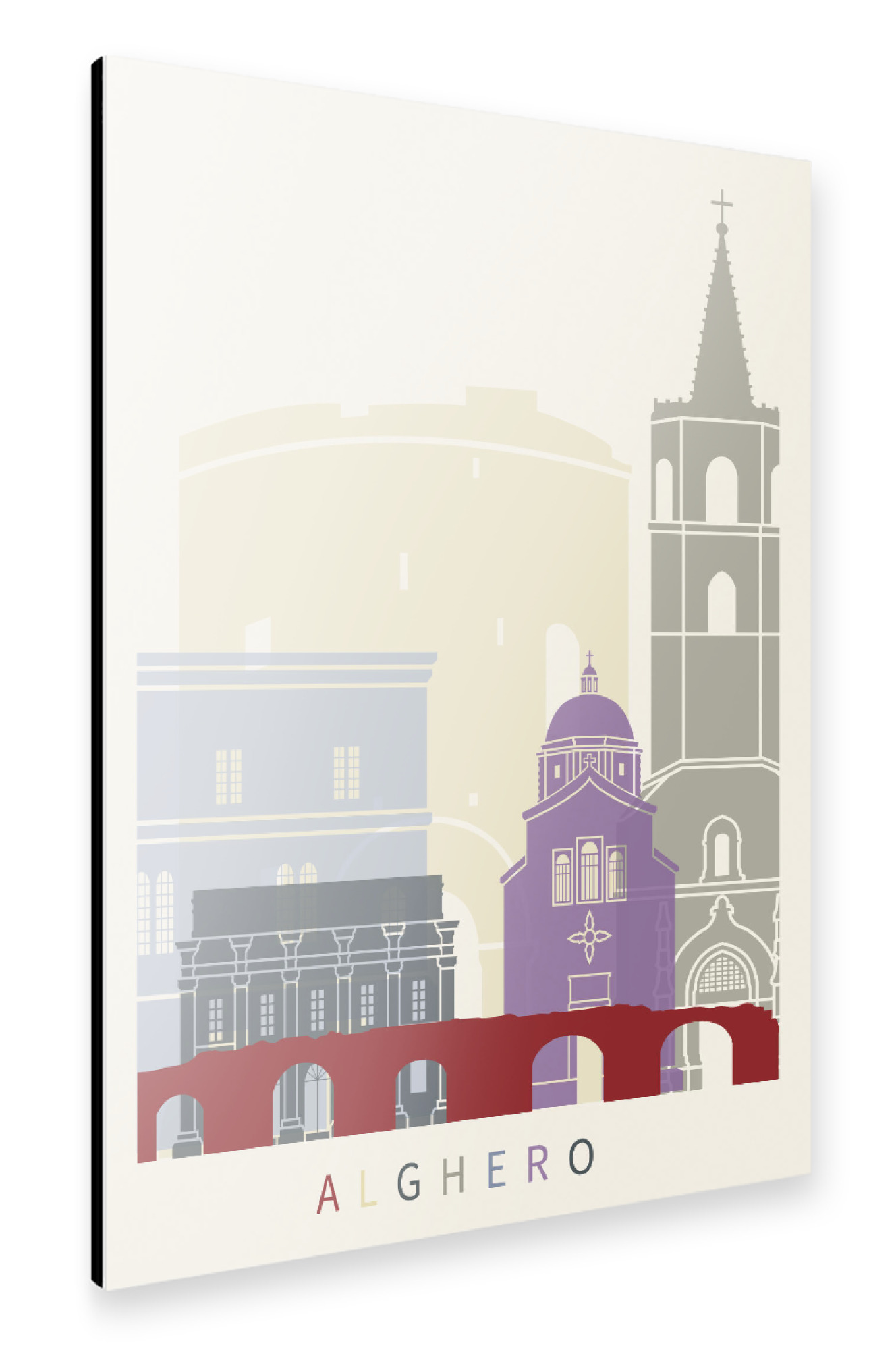 Alu-Dibond "Alghero skyline" 75x50 cm artboxONE