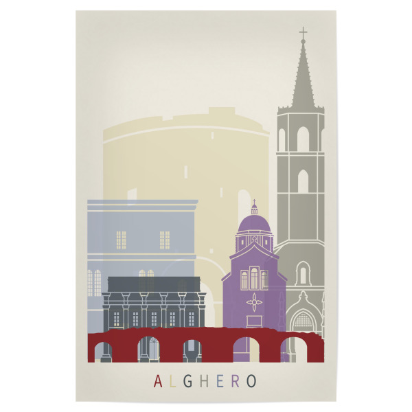 Poster 30x20 cm "Alghero skyline" artboxONE - Städte,Architektur