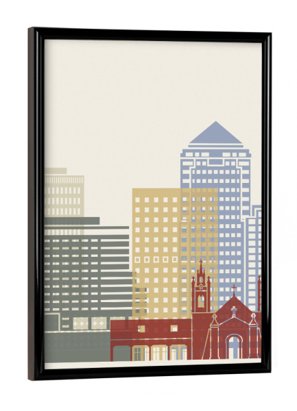 Poster mit schwarzem Rahmen "Albuquerque Skyline" artboxONE - Städte,Architektur
