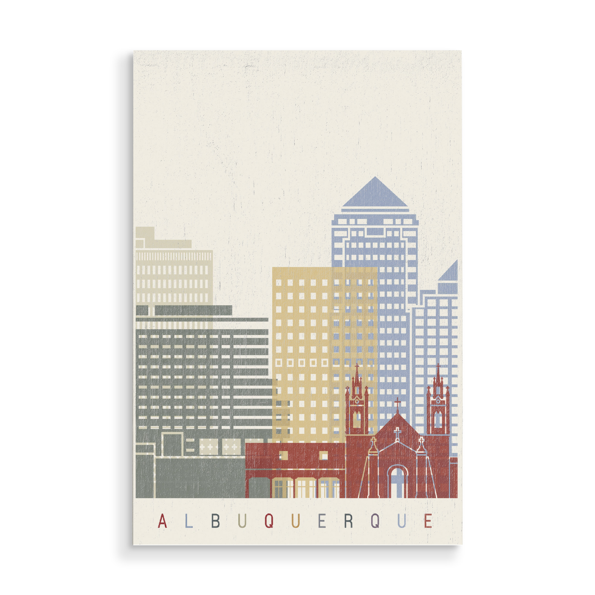 Holzbild "Albuquerque Skyline" artboxONE - Städte,Architektur