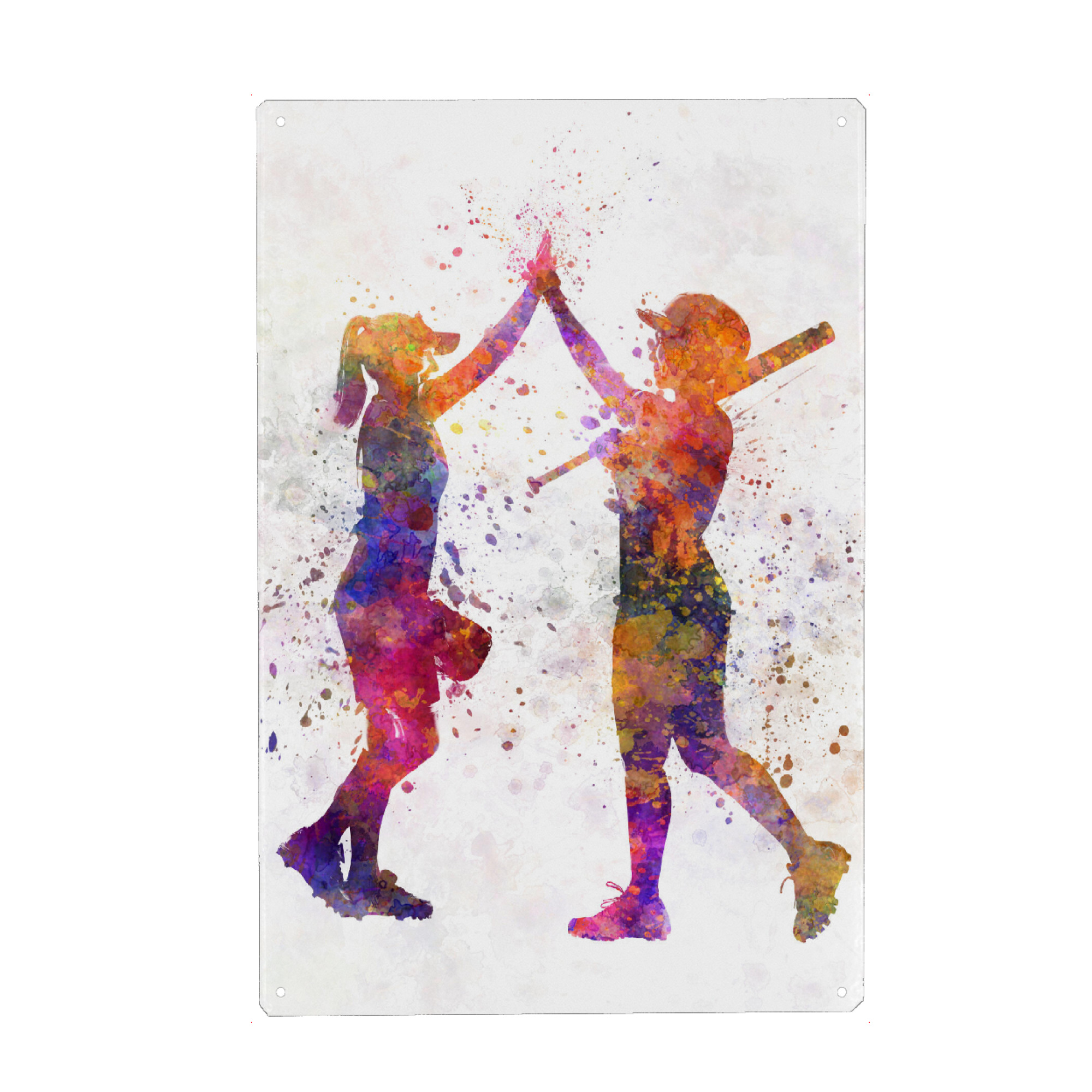 Metall Poster "Women playing softball" artboxONE - Sport