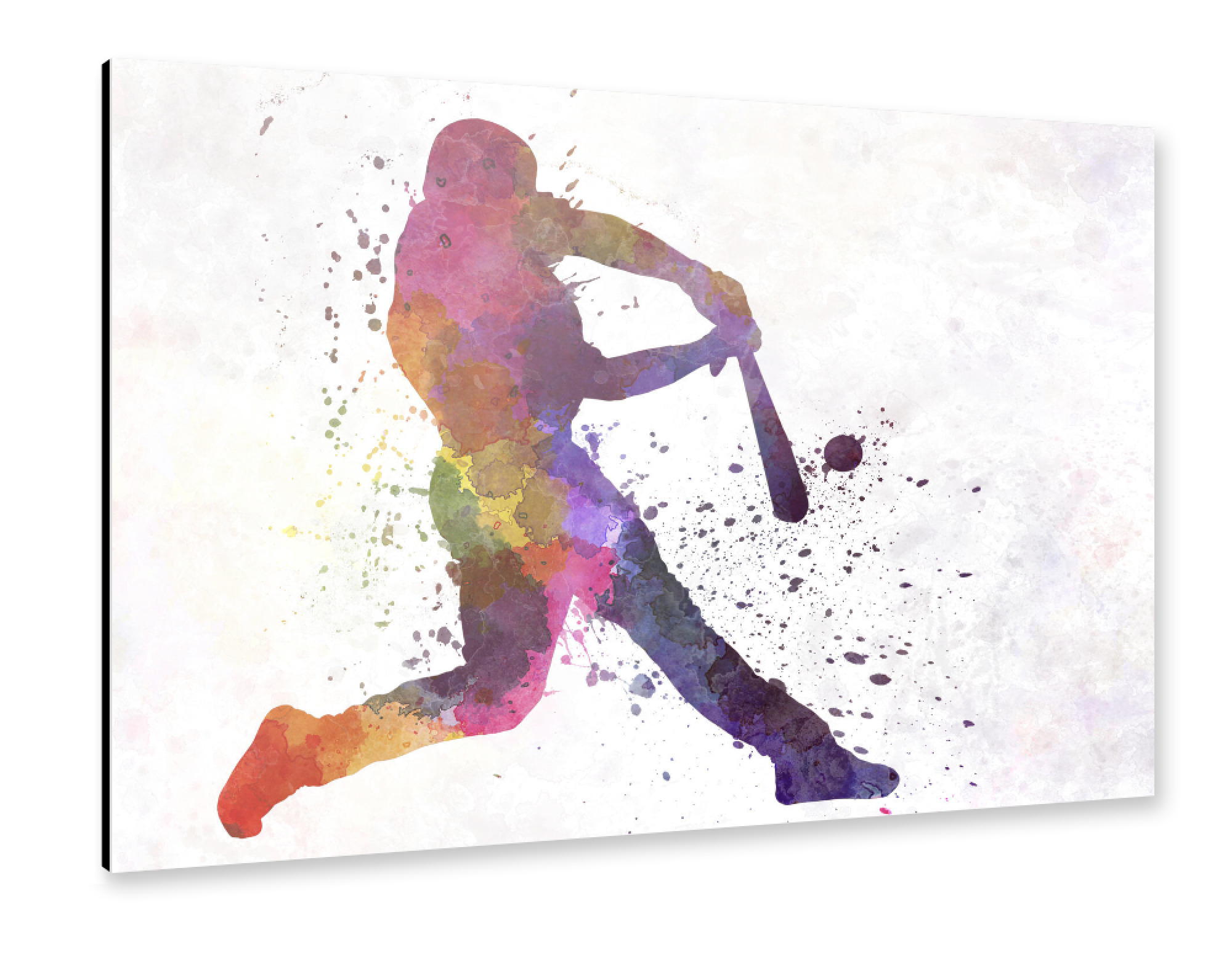 Alu-Dibond "Baseball pitcher with bat" 75x50 cm artboxONE