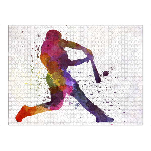 Puzzle Ravensburger "Baseball pitcher with bat" artboxONE - Sport - Baseball,Bat,Colorful,America,Splash,Stadium,Sport,Sports - Bild baseball