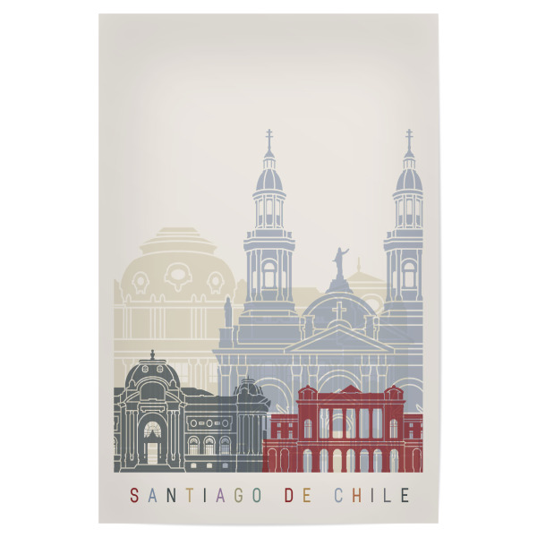 Poster "Santiago de Chile V3 skyline" artboxONE - Städte,Architektur