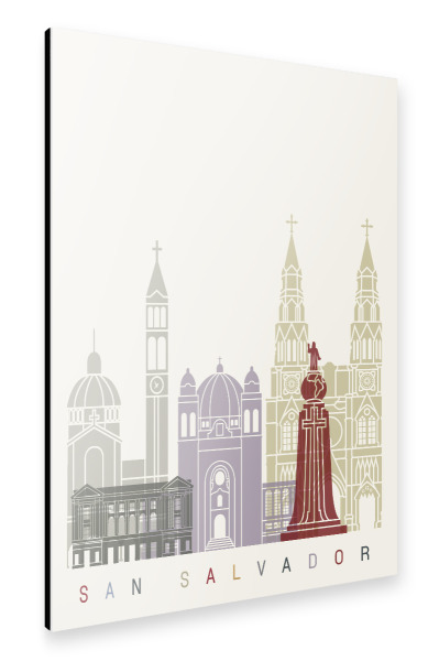 Alu-Dibond "San Salvador skyline" 30x20 cm artboxONE