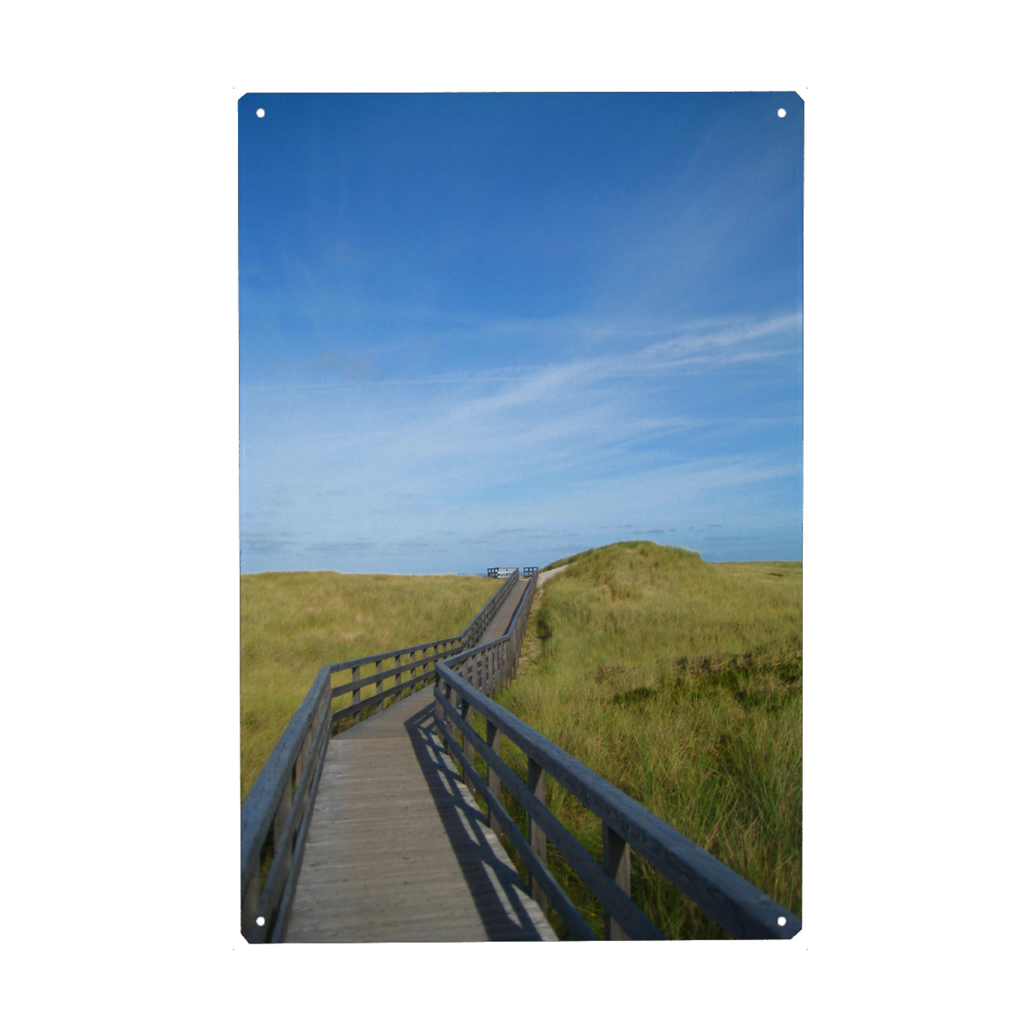 Metall Poster "Holzsteg durch die Dünen" artboxONE - Natur,Reise,Reise / Strand und Meer