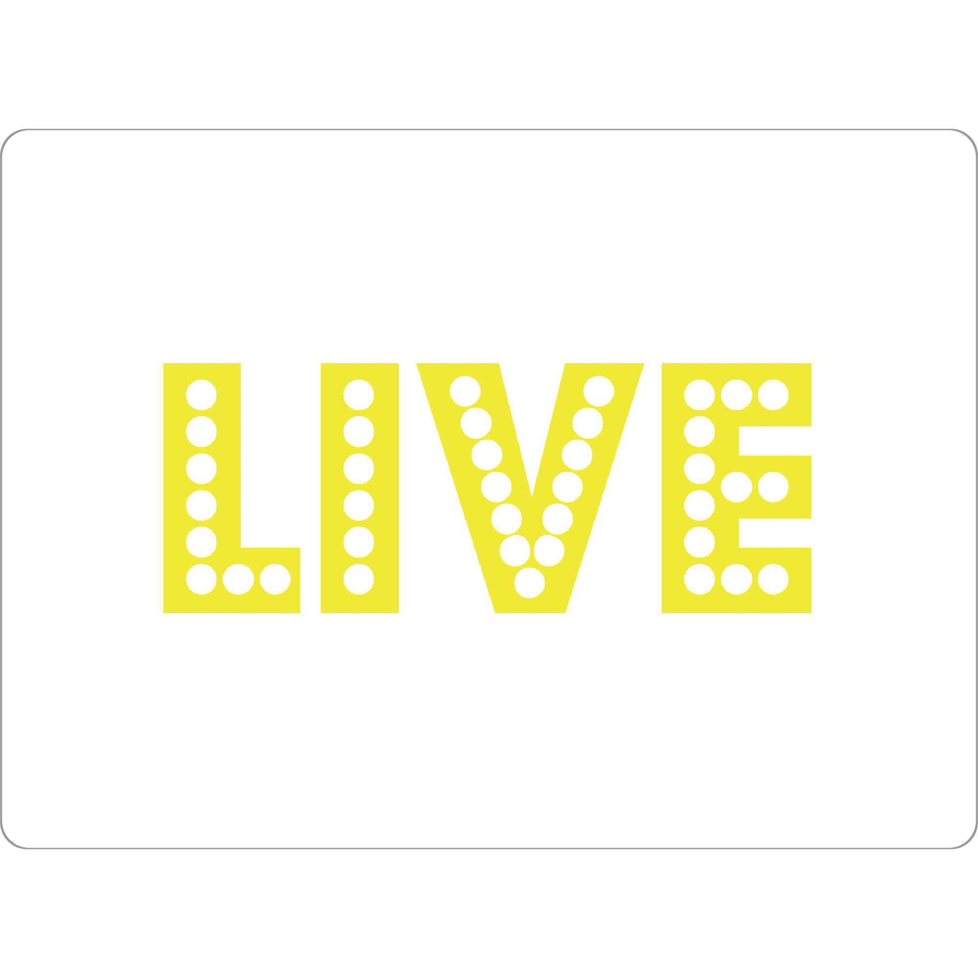Tischset "Live I Neon Schrift Gelb" artboxONE - Typografie,Film,Musik,Festivals,Lustig