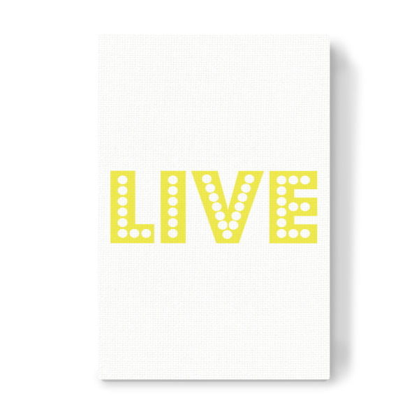 Leinwandbild "Live I Neon Schrift Gelb" artboxONE - Typografie,Film,Musik,Festivals,Lustig