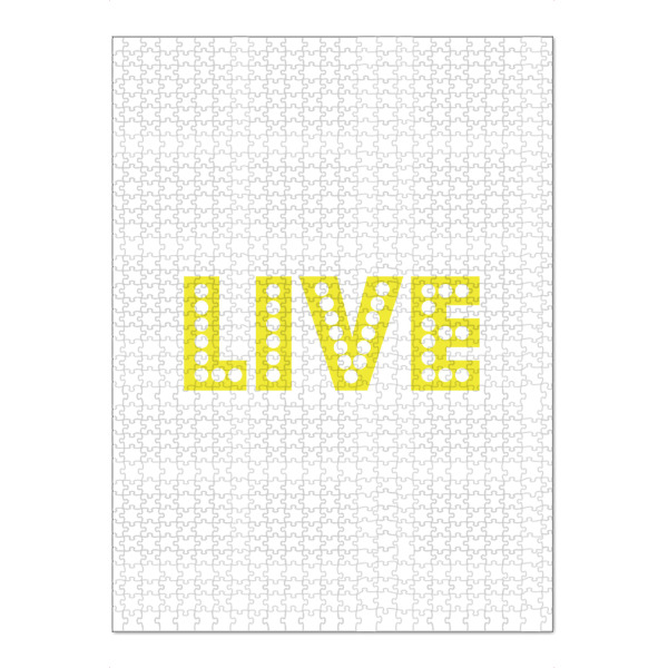 Puzzle Ravensburger "Live I Neon Schrift Gelb" artboxONE - Typografie,Film,Musik,Festivals,Lustig