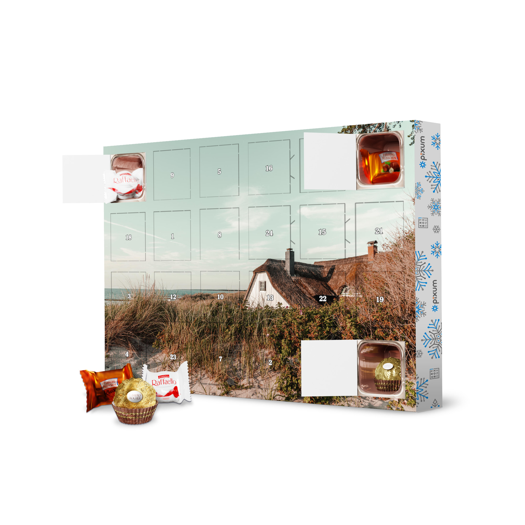 Adventskalender mit Ferrero Pralinen Ahrenshoop artboxONE Adventskalender Natur