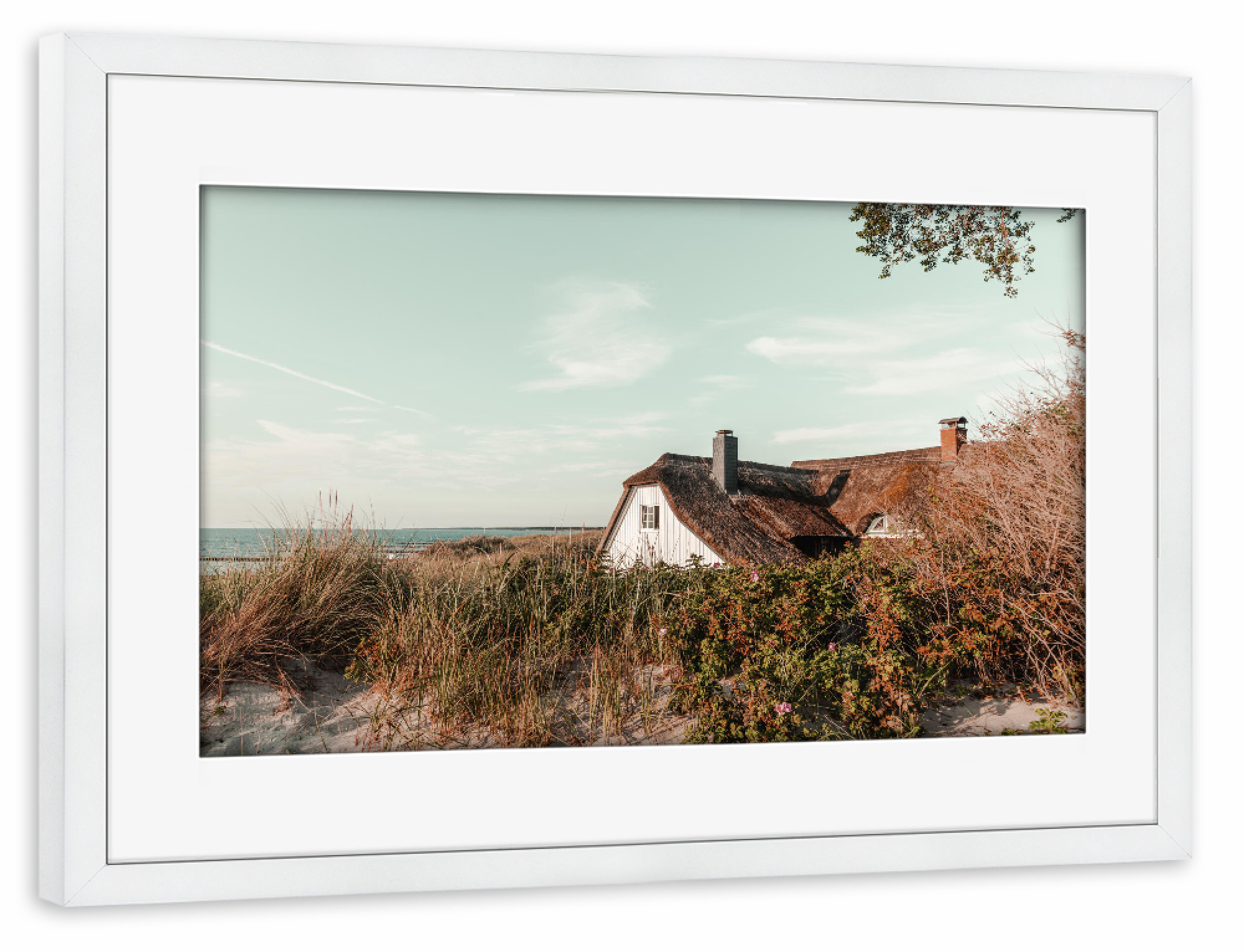 Poster mit Rahmen weiß "Ahrenshoop" artboxONE - Natur,Reise,Reise / Strand und Meer