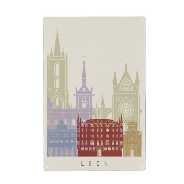 Holzbild "Leon skyline" artboxONE - Städte,Architektur