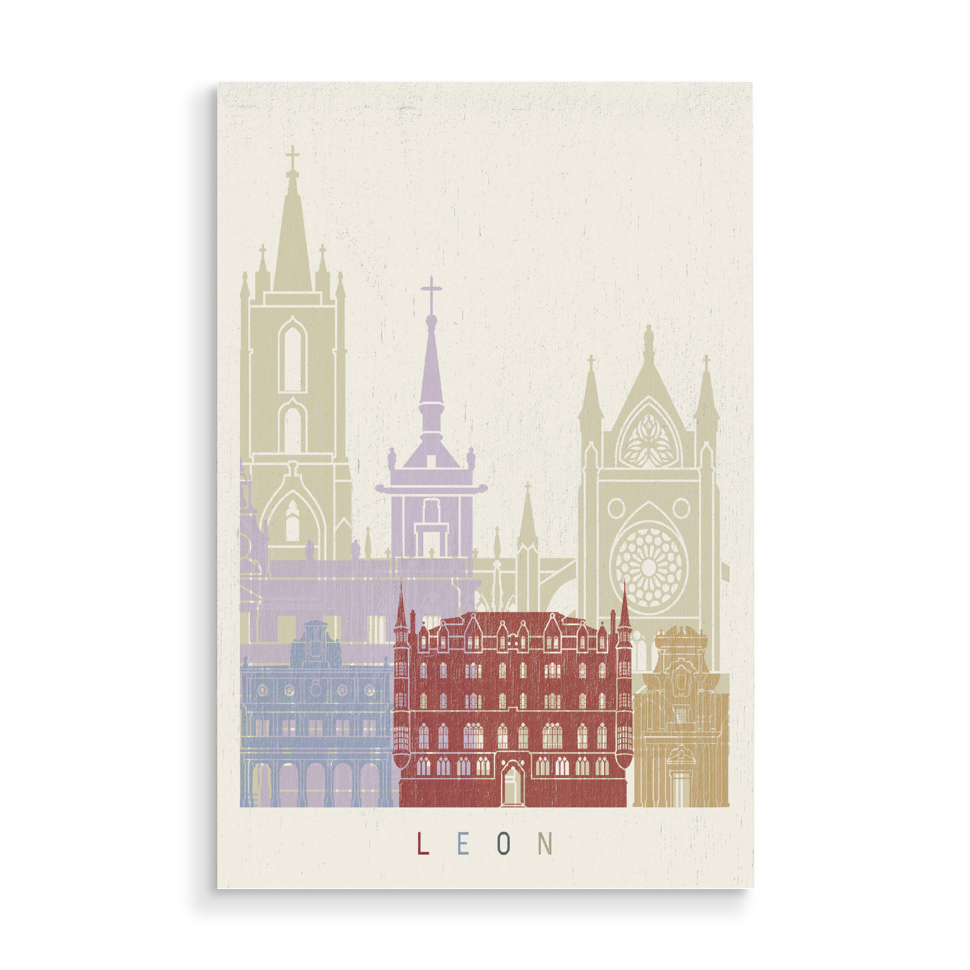 Holzbild "Leon skyline" artboxONE - Städte,Architektur