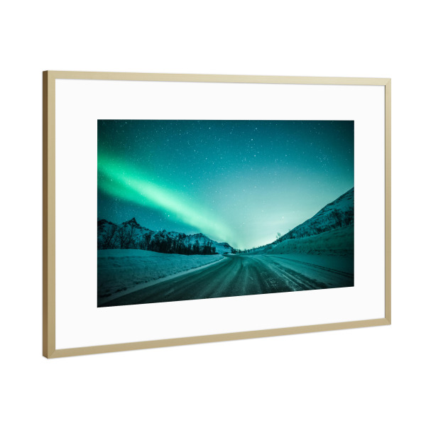 Poster mit Rahmen Gold "Arktische Straße" artboxONE - Natur,Reise