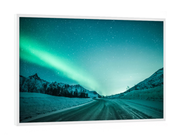 Poster mit weißem Rahmen "Arktische Straße" artboxONE - Natur,Reise