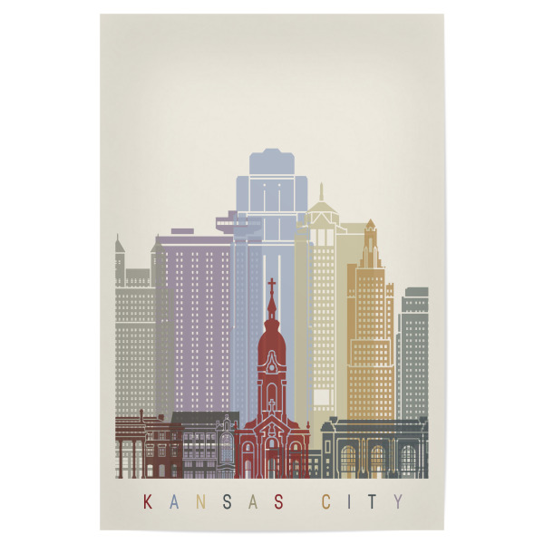 Poster 30x20 cm "Kansas City skyline-b" artboxONE - Städte,Architektur