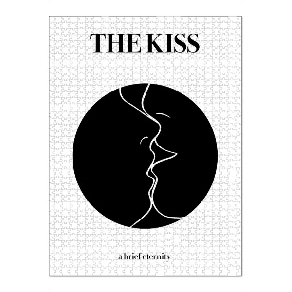 Puzzle Ravensburger "The Kiss circle silhouettes" artboxONE - Typografie,Menschen,Liebe