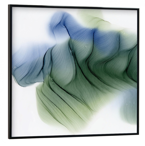 Poster mit schwarzem Rahmen 30x30 cm "Abstract - Gray green and blue" artboxONE - Abstrakt