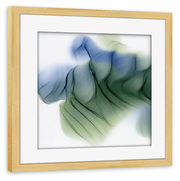 Poster mit Rahmen kiefer "Abstract - Gray green and blue" artboxONE - Abstrakt