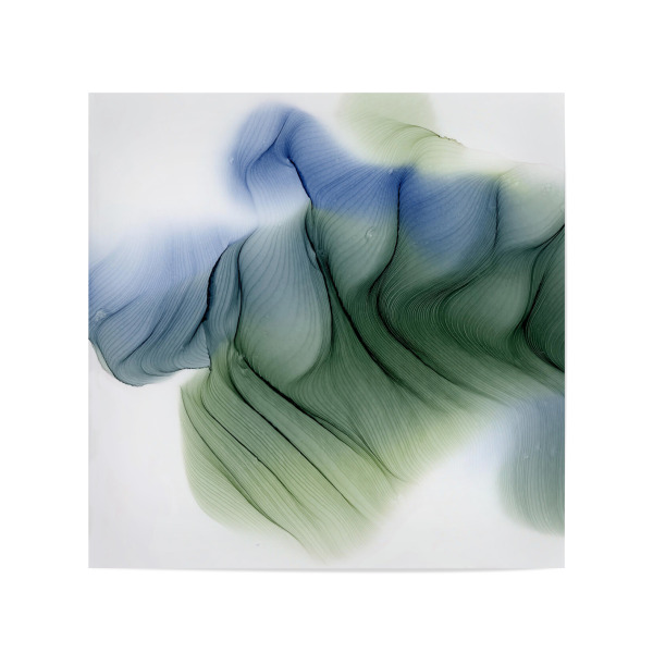 Poster 20x20 cm "Abstract - Gray green and blue" artboxONE - Abstrakt