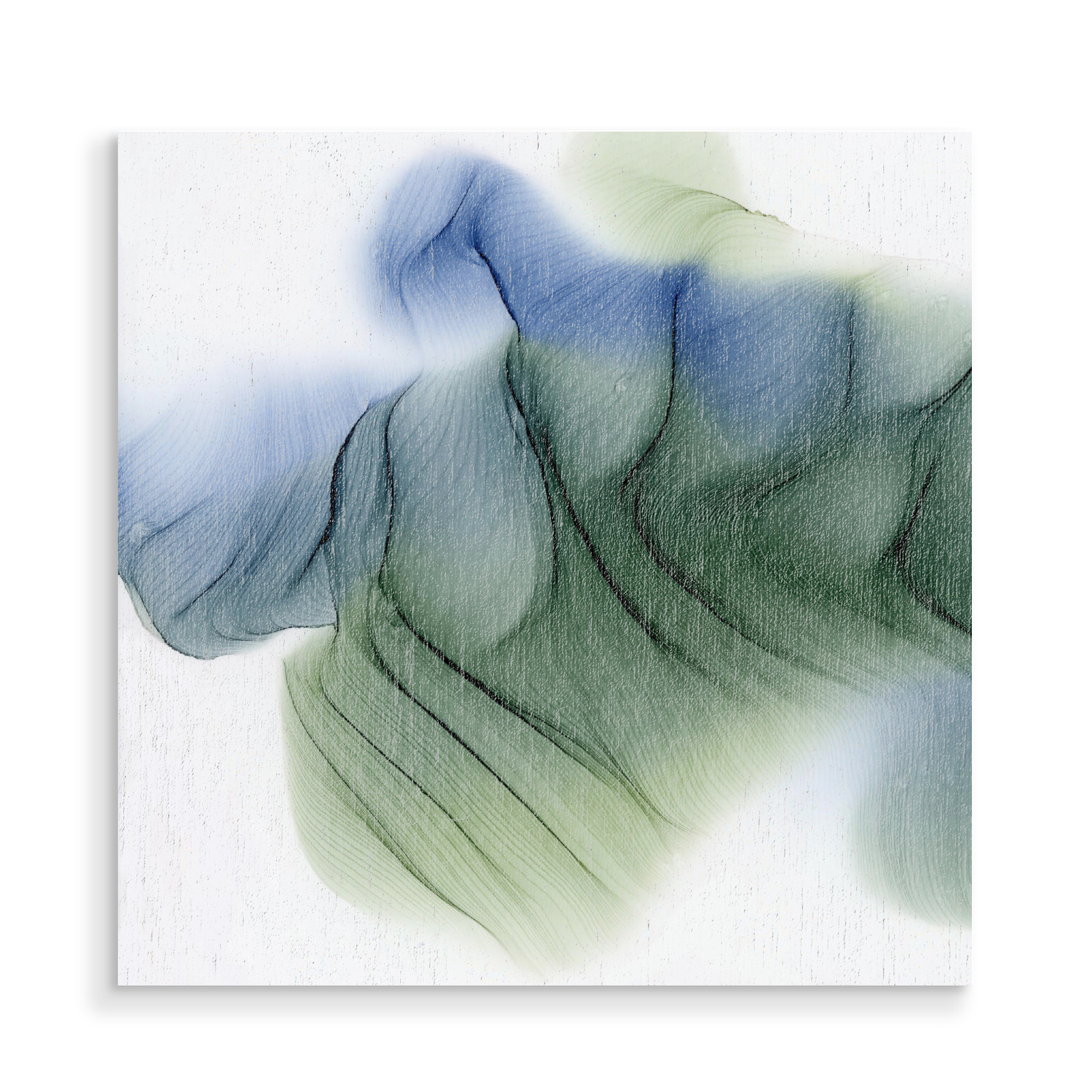 Holzbild "Abstract - Gray green and blue" artboxONE - Abstrakt