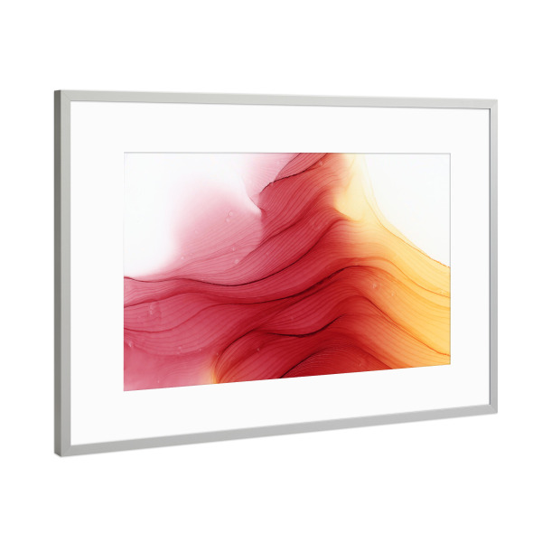 Poster mit Rahmen Silber "Waves on Mountain" artboxONE - Abstrakt