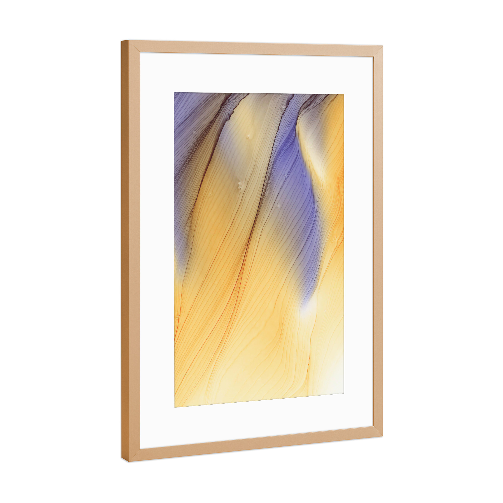 Poster mit Rahmen Kupfer "Feather- - Art" artboxONE - Abstrakt