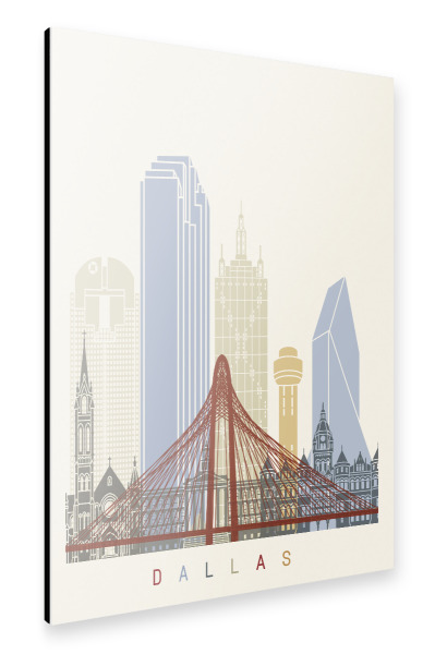 Alu-Dibond "Dallas skyline" 30x20 cm artboxONE