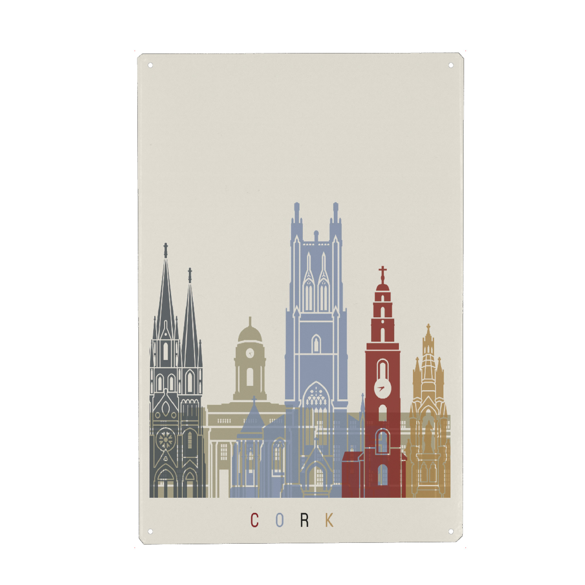 Metall Poster "Cork skyline" artboxONE - Städte,Architektur