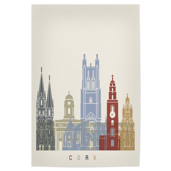 Poster 30x20 cm "Cork skyline" artboxONE - Städte,Architektur
