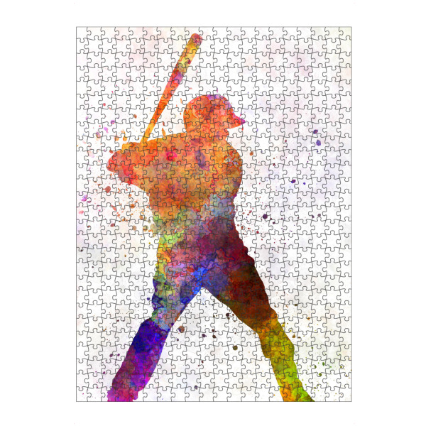 Puzzle Ravensburger "Baseball batter" artboxONE - Sport - America,Sport,Sports,Colorful baseball,Bat,Stadium,Player,Pitcher,Watercolor