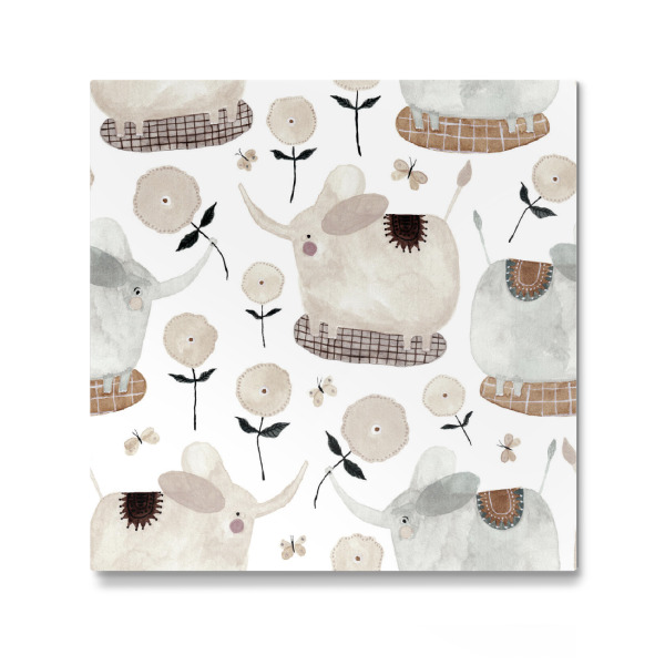 Galerie-Print "Voglhuber - Elefant und Blumen" 30x30 cm artboxONE