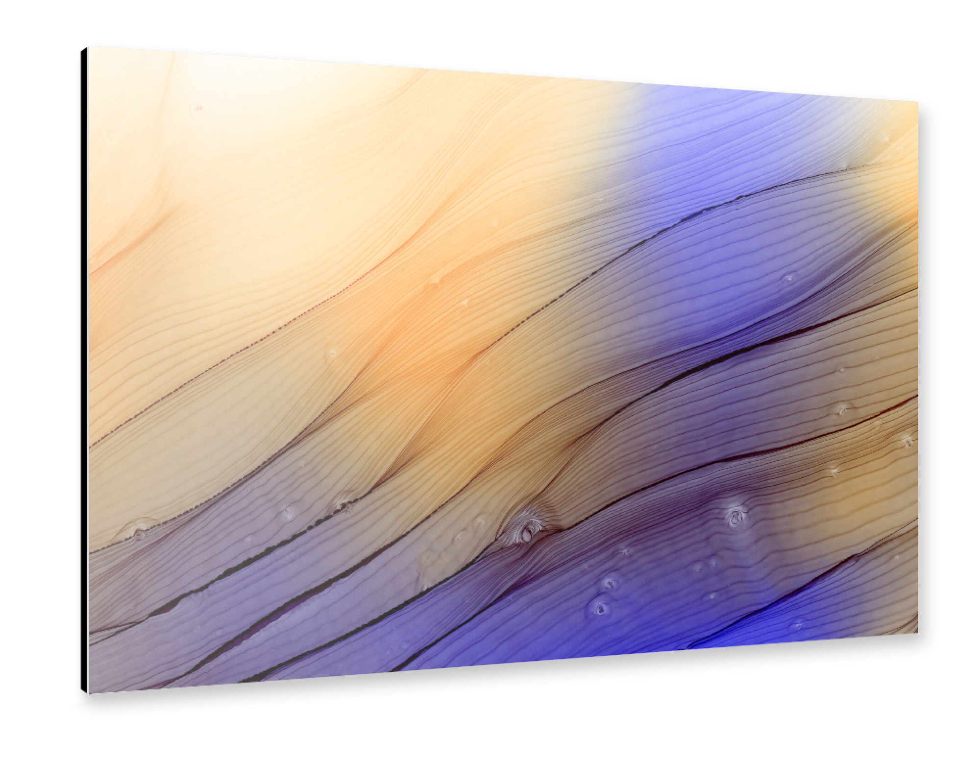 Alu-Dibond "Waves - Lila und Gold" 75x50 cm artboxONE
