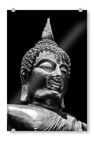 Acrylglasbild "Buddha Figur" artboxONE - Reise,Schwarzweiß,Reise / Asien
