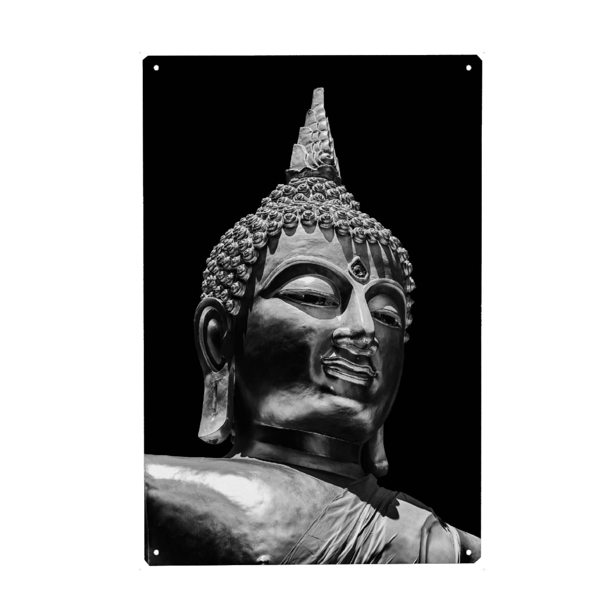 Holzbild "Buddha Figur" artboxONE - Reise,Schwarzweiß,Reise / Asien