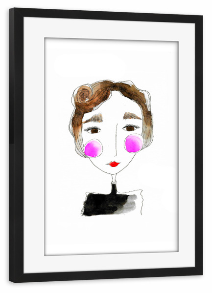 Poster mit Rahmen schwarz "Bianca Peters - Frau mit Locken" artboxONE - Menschen,Fashion