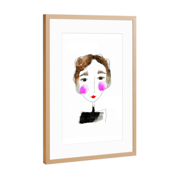 Poster mit Rahmen Kupfer "Bianca Peters - Frau mit Locken" artboxONE - Menschen,Fashion