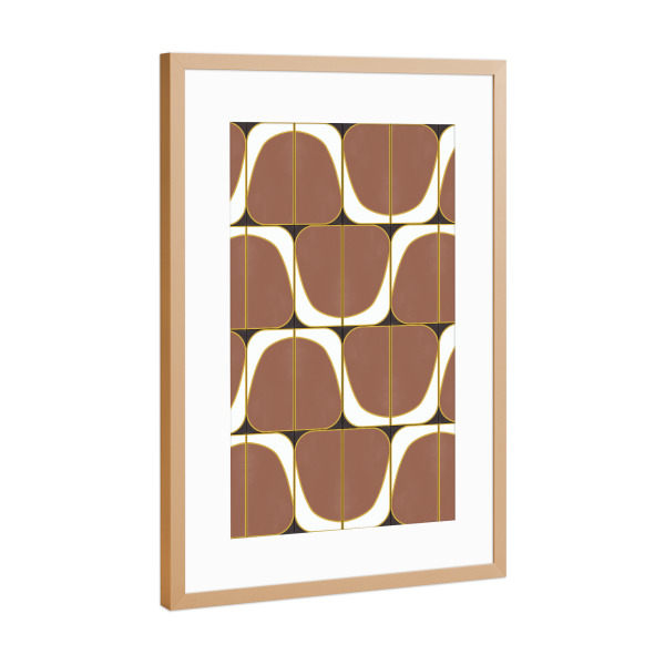 Poster mit Rahmen Kupfer "Sassy Seventies Tiles" artboxONE - Abstrakt,Geometrie - Tiles,Pattern,Abstract,Abstrakt,Geometrie,Geometry,Formen