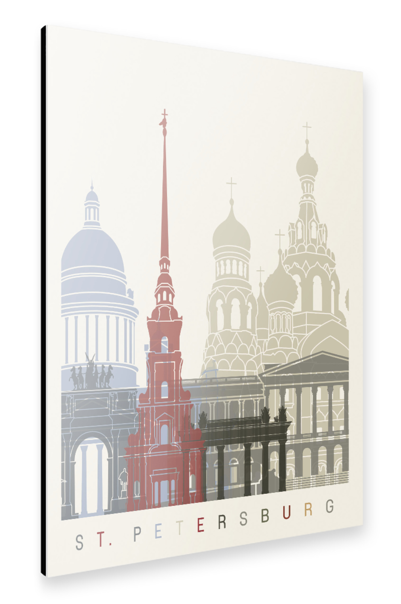 Alu-Dibond "St Petersburg skyline" 75x50 cm artboxONE