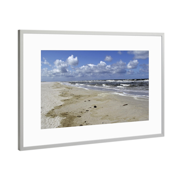 Poster mit Rahmen Silber "Am Nordseestrand auf Amrum" artboxONE - Natur,Reise / Strand und Meer,Reise / Länder