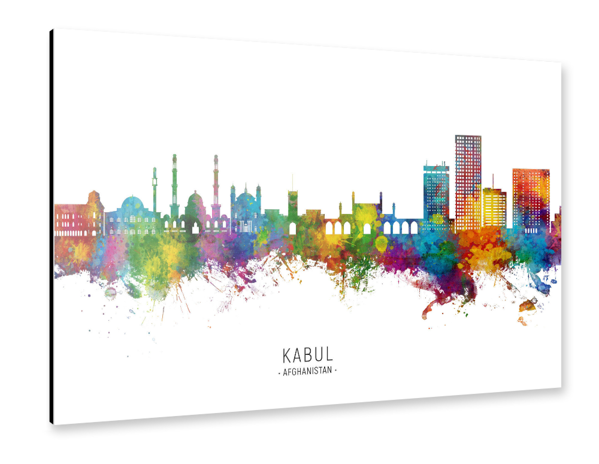 Alu-Dibond "Kabul Afghanistan Skyline txt" 30x20 cm artboxONE