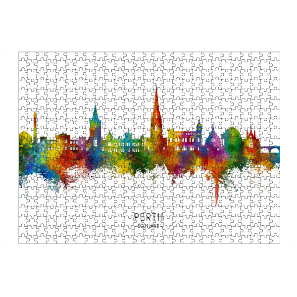 Puzzle Ravensburger "Perth Scotland Skyline txt" artboxONE - Städte
