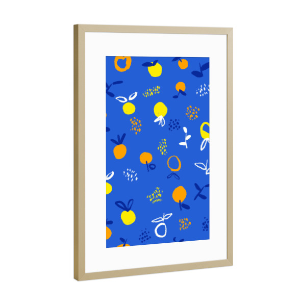 Poster mit Rahmen Gold "Always Summer, In Good Company," artboxONE - Essen & Trinken,Essen & Trinken / Obst & Gemüse