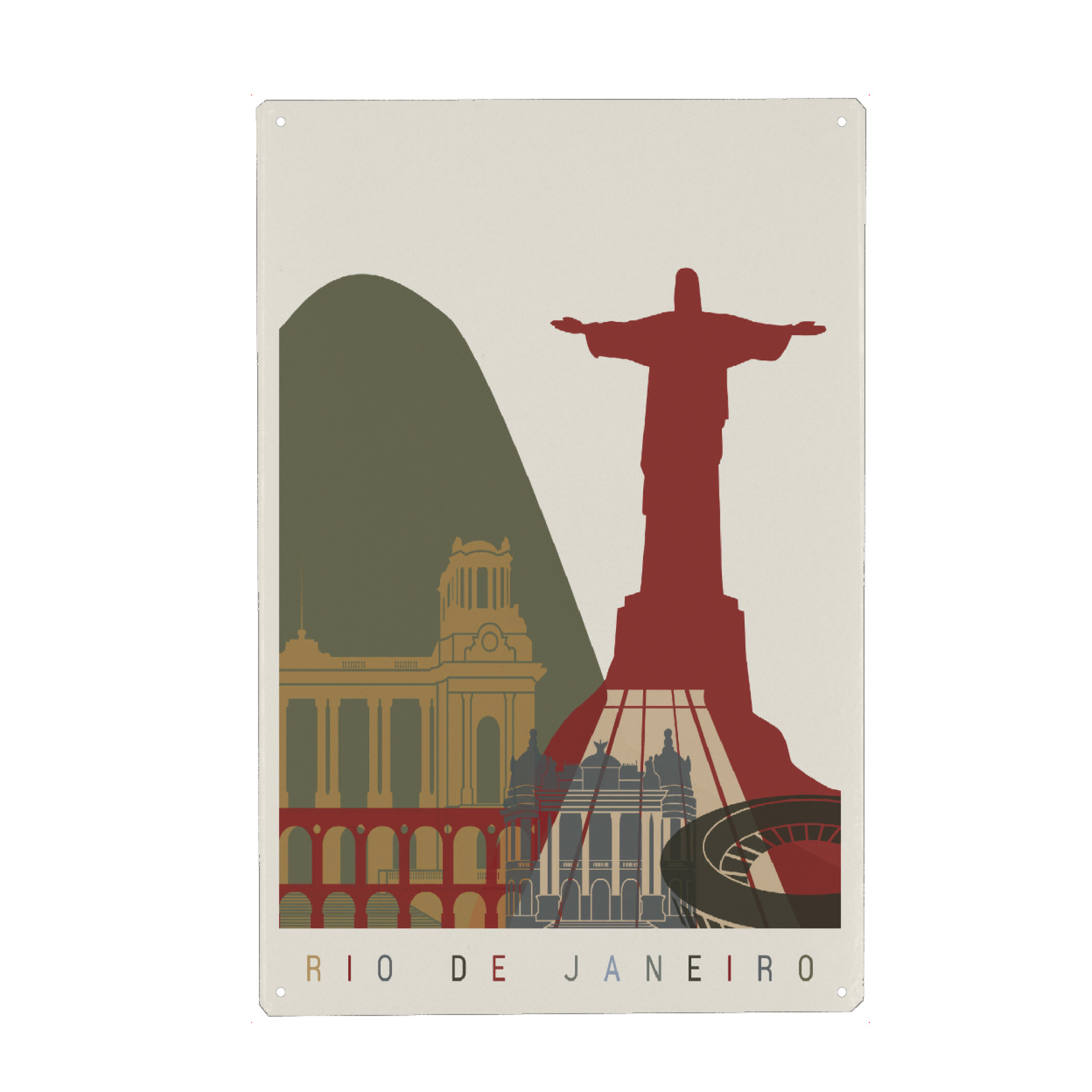 Metall Poster "Rio de Janeiro skyline -b" artboxONE - Städte,Architektur