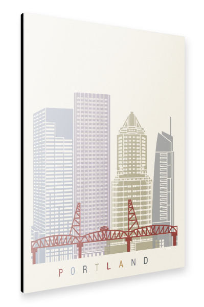 Alu-Dibond "Portland skyline" 30x20 cm artboxONE
