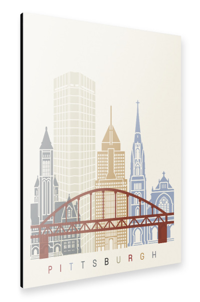 Alu-Dibond "Pittsburgh skyline" 30x20 cm artboxONE