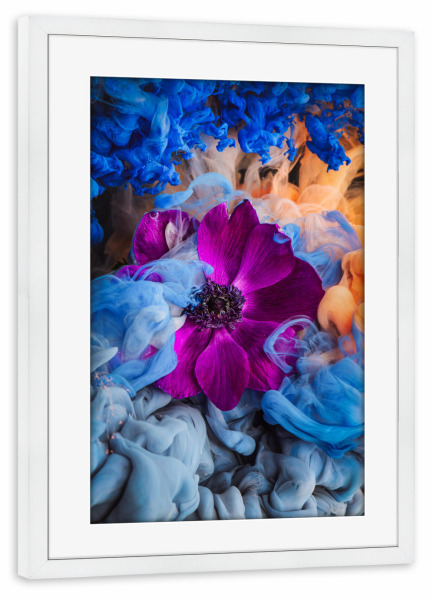 Poster mit Rahmen weiß "Pink Anemone" artboxONE - Natur,Floral,Abstrakt