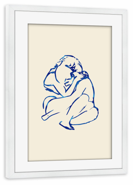 Poster mit Rahmen weiß "You Put Your Arms Around Me" artboxONE - Liebe