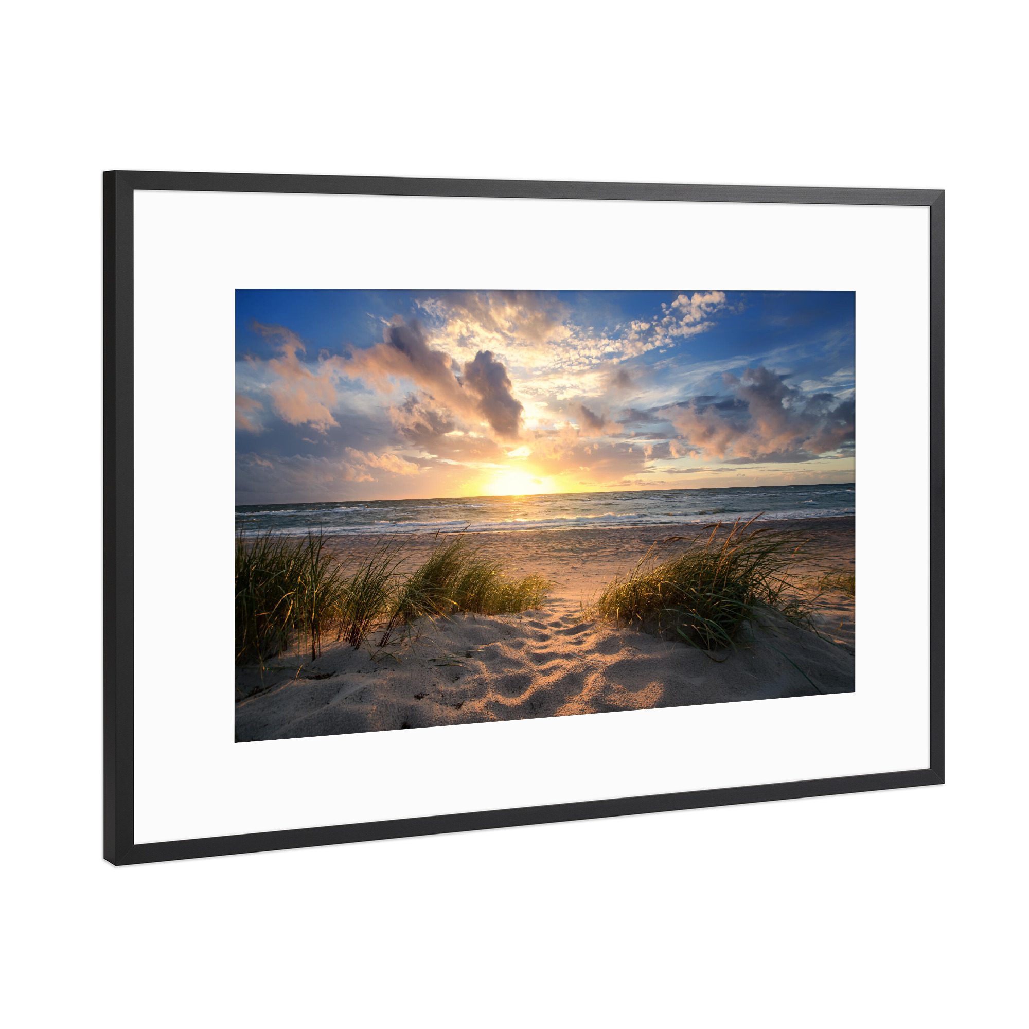 Poster mit Rahmen Schwarz (Metallic) "Träumen am Strand" artboxONE - Natur,Reise,Reise / Strand und Meer