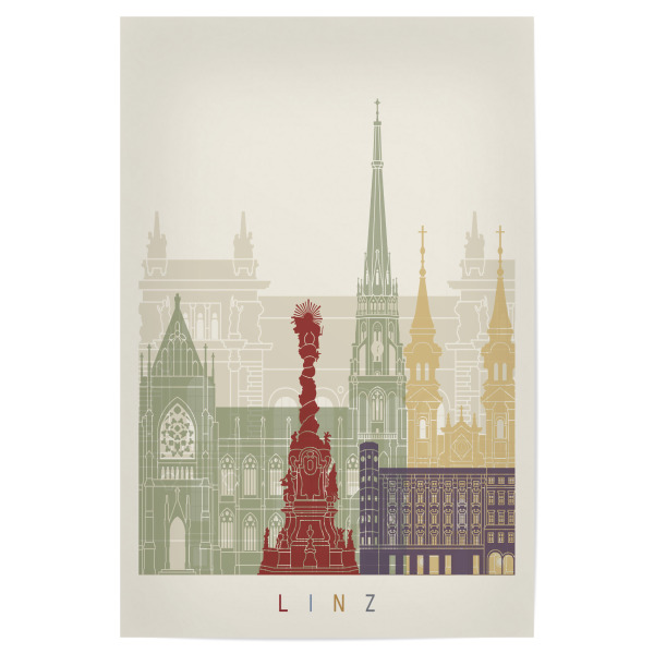 Poster 30x20 cm "Linz skyline" artboxONE - Städte,Architektur